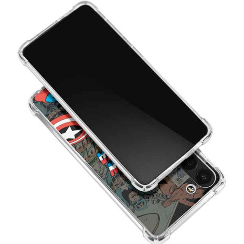 Marvel Classic Comics Captain America Vintage Galaxy S23 FE Clear Case